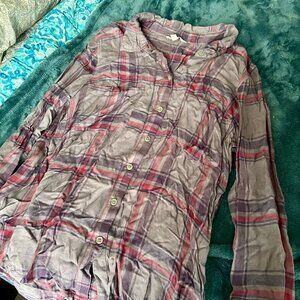 Lucky Brand Purple Button Down Plaid Shirt